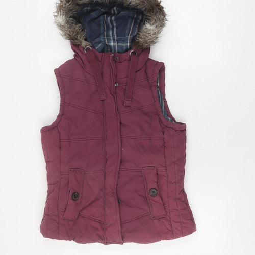 Marks and Spencer Women's Red Puffer Waistcoat - Size 10