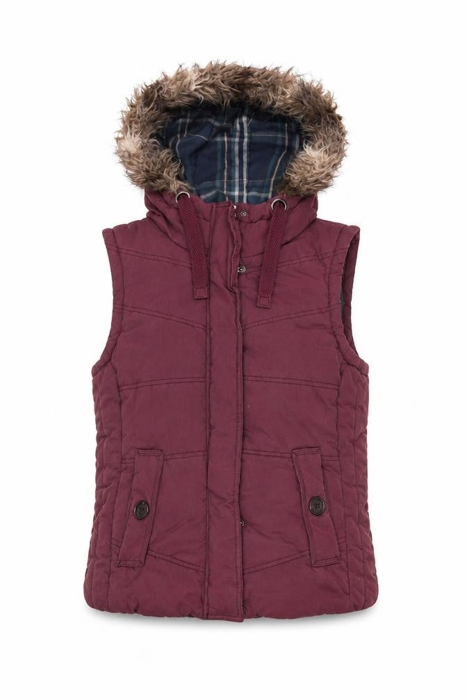 Front view of Marks & Spencer Women's Red Puffer Waistcoat -, size 10