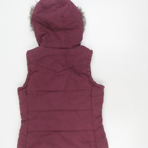 Marks and Spencer Women's Red Puffer Waistcoat - Size 10