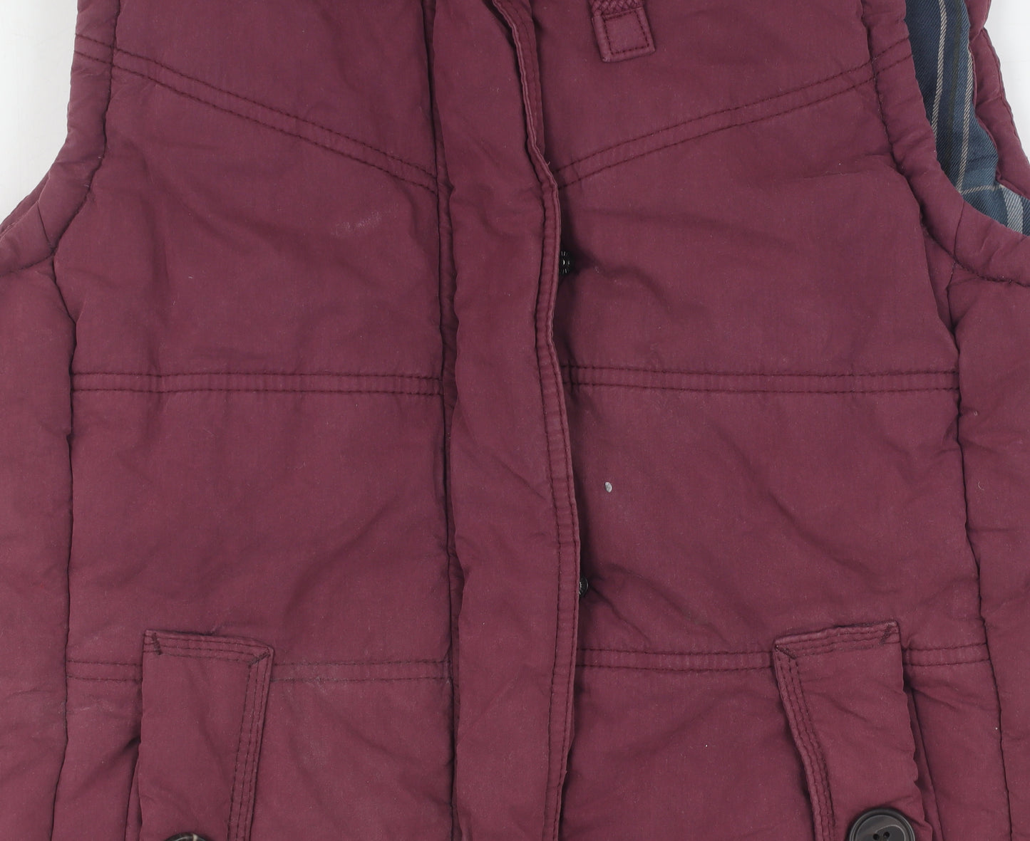 Marks and Spencer Women's Red Puffer Waistcoat - Size 10