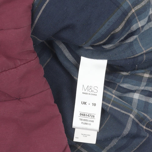Marks and Spencer Women's Red Puffer Waistcoat - Size 10