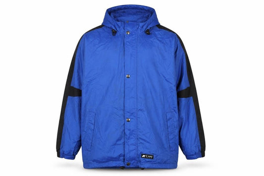 Front view of K-Way Men's Blue Waterproof Jacket, size M