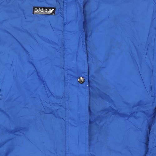 K-Way Men's Blue Waterproof Jacket Size M