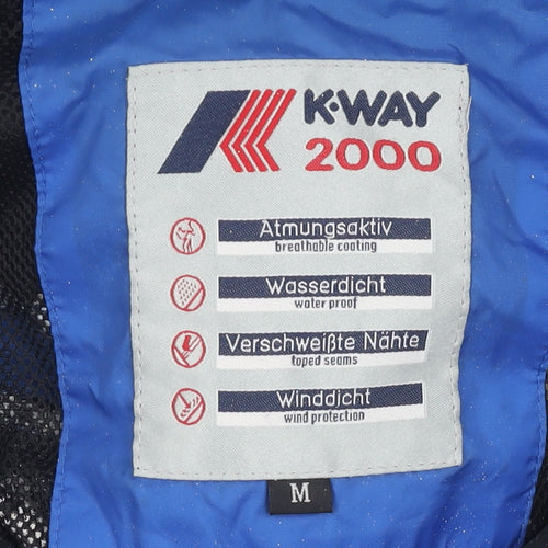K-Way Men's Blue Waterproof Jacket Size M