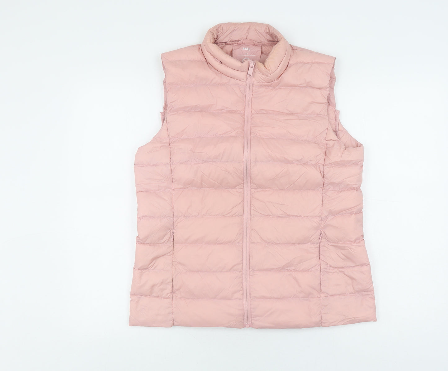 Marks and Spencer Women's Pink Quilted Waistcoat Size 12