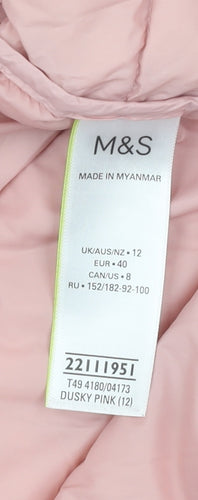 Marks and Spencer Women's Pink Quilted Waistcoat Size 12