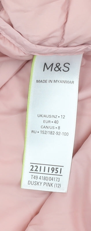 Marks and Spencer Women's Pink Quilted Waistcoat Size 12