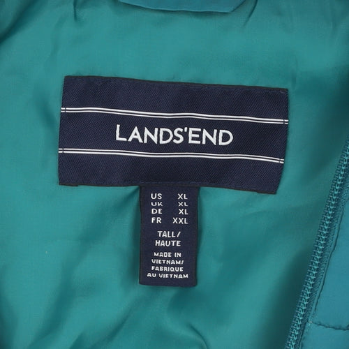 Lands' End Women's Green XL Tall Puffer Waistcoat