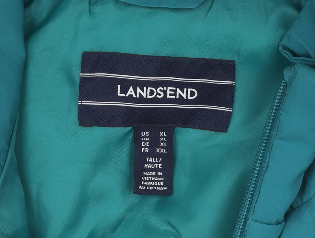 Lands' End Women's Green XL Tall Puffer Waistcoat