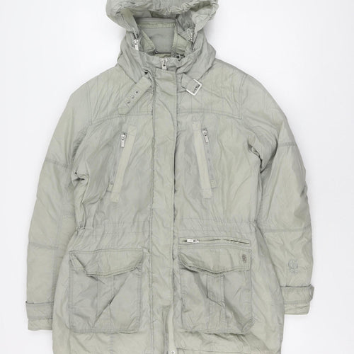 Giacomo Women's Grey XL Puffer Jacket - Hooded, Zipped Pockets