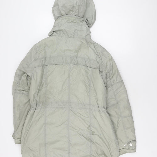 Giacomo Women's Grey XL Puffer Jacket - Hooded, Zipped Pockets