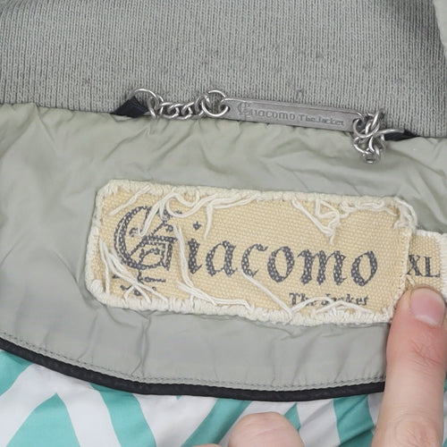 Giacomo Women's Grey XL Puffer Jacket - Hooded, Zipped Pockets