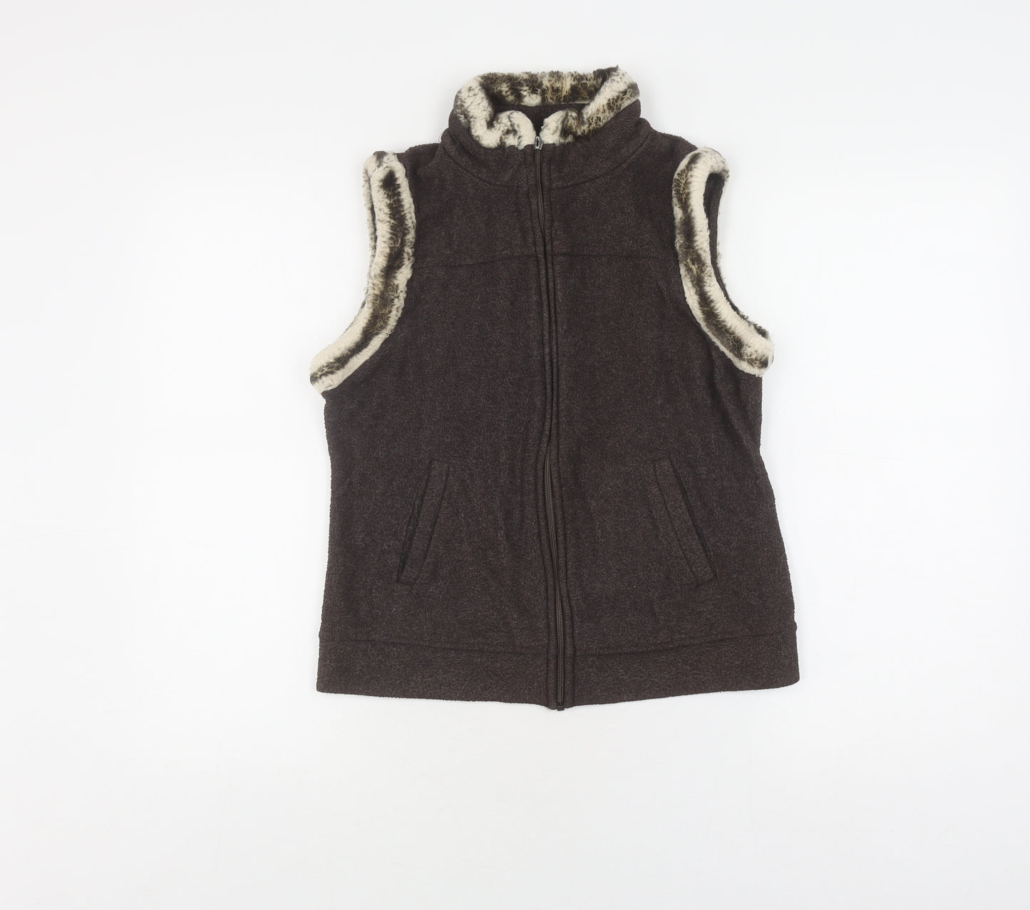 Marks and Spencer Brown Sleeveless Waistcoat for Women, Size 8