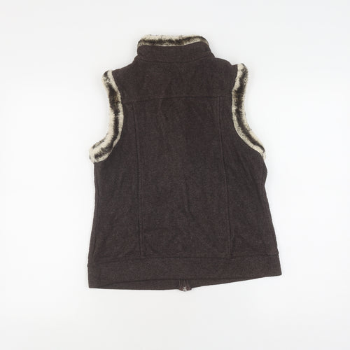Marks and Spencer Brown Sleeveless Waistcoat for Women, Size 8