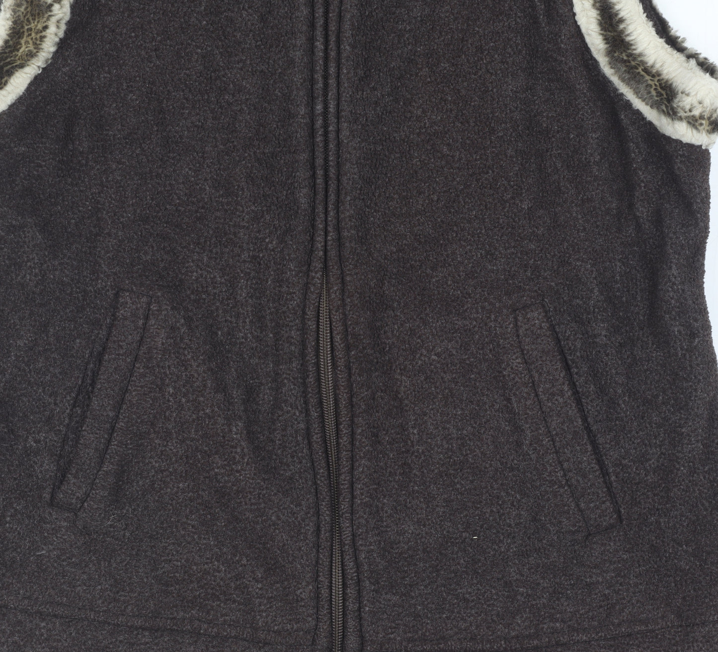 Marks and Spencer Brown Sleeveless Waistcoat for Women, Size 8