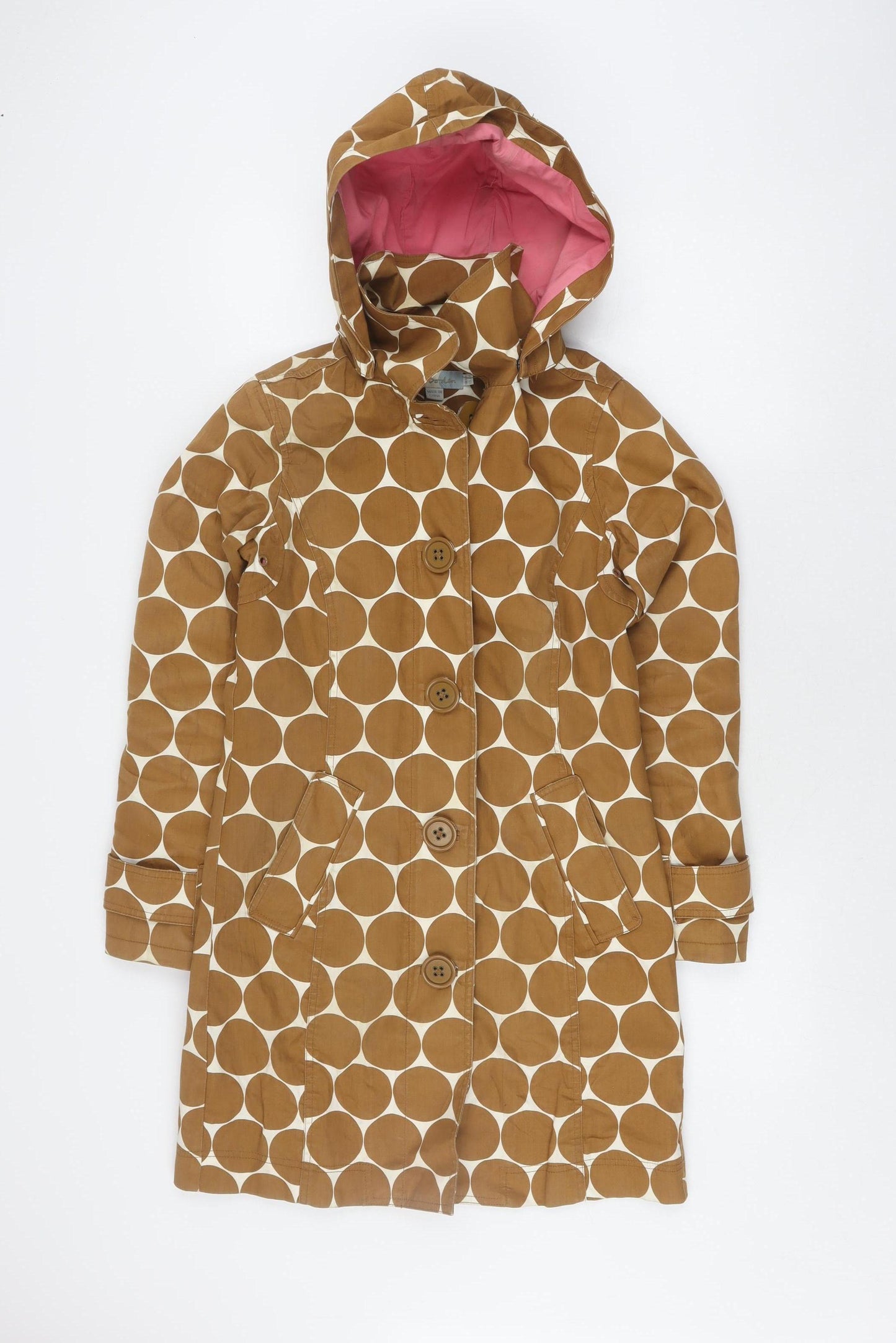 Boden Women's Brown Polka Dot Rain Coat Size 20