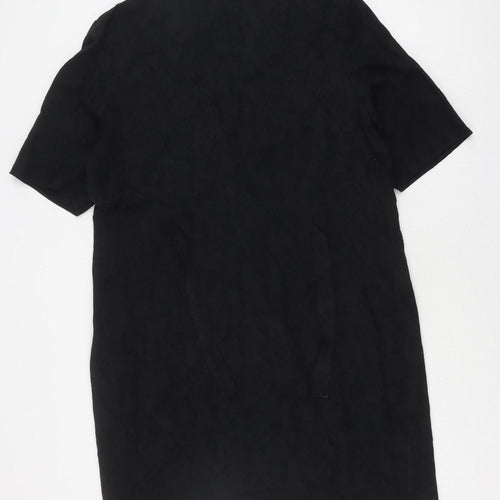 Essence Women's Black Floral Plus Size Shift Dress