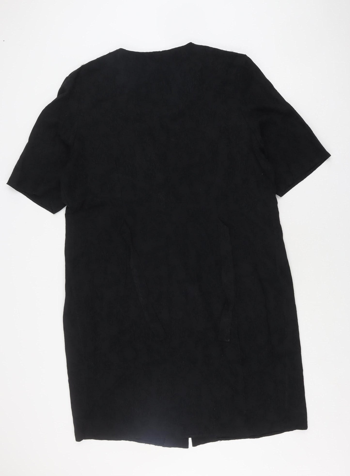 Essence Women's Black Floral Plus Size Shift Dress