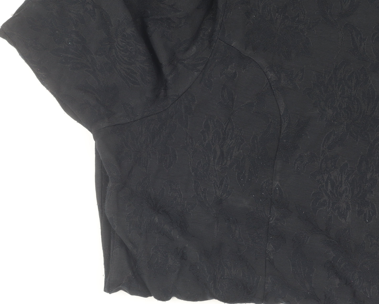 Essence Women's Black Floral Plus Size Shift Dress