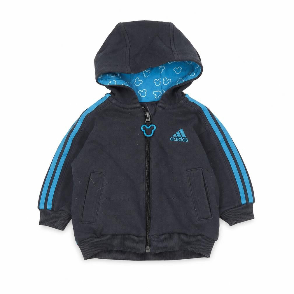 Adidas Unisex Baby Black Full Zip Jumper 3-6 Months