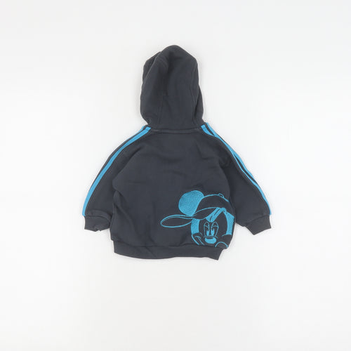 Adidas Unisex Baby Black Full Zip Jumper 3-6 Months