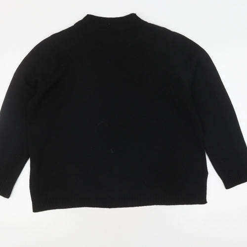 Afibel Women's Black Geometric Pullover Jumper Size 12