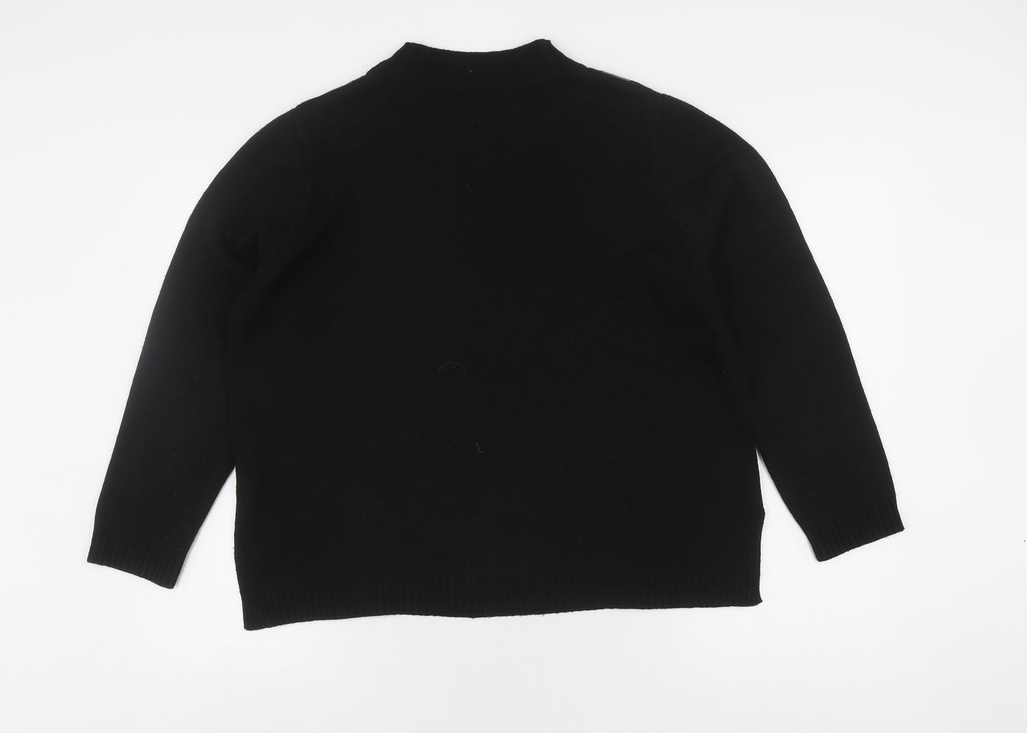 Afibel Women's Black Geometric Pullover Jumper Size 12