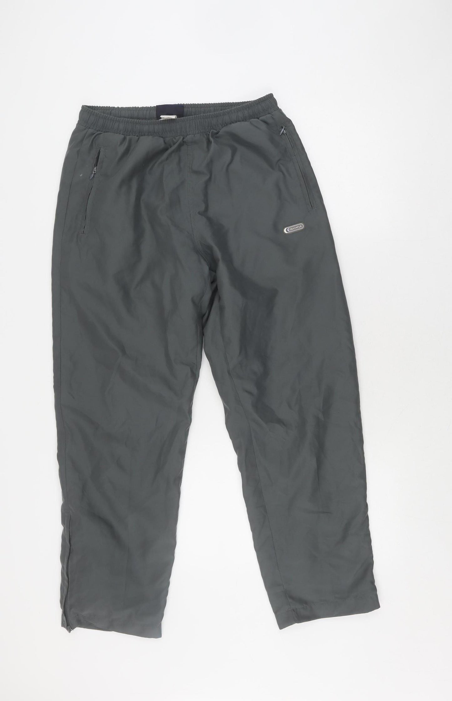 Olympus Men's Grey Trousers Size 12 Elastic Waist