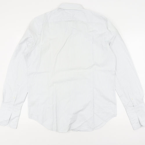 Jeff Banks Men's White Striped Long Sleeve Slim Fit Shirt