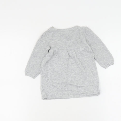 The White Company Grey Knit Dress, Unisex 3-6 Months, Casual