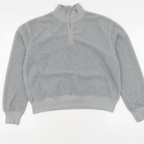 Topshop Women's Grey Pullover Sweatshirt, Size 10, Bouclé