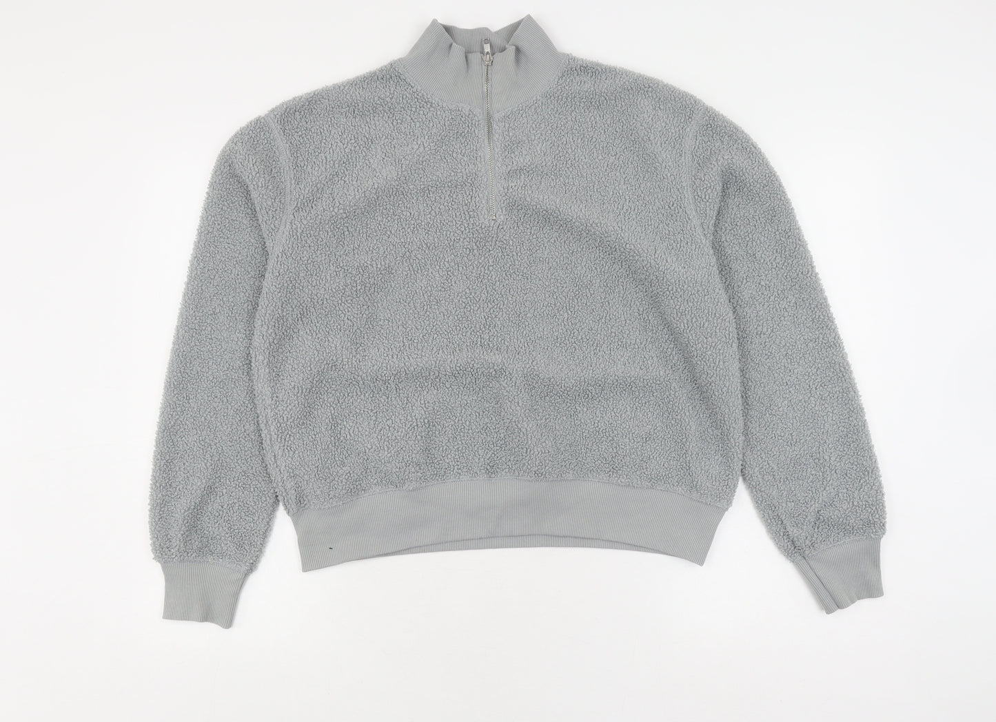 Topshop Women's Grey Pullover Sweatshirt, Size 10, Bouclé