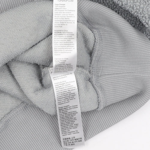 Topshop Women's Grey Pullover Sweatshirt, Size 10, Bouclé