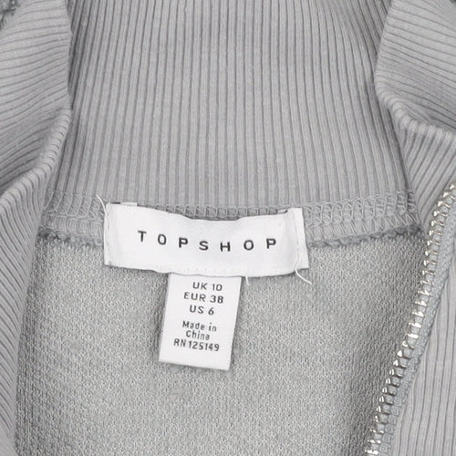 Topshop Women's Grey Pullover Sweatshirt, Size 10, Bouclé