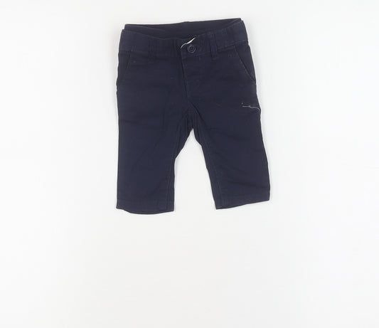Front view of Baby Gap Blue Cotton Trousers unisex 0-3 months
