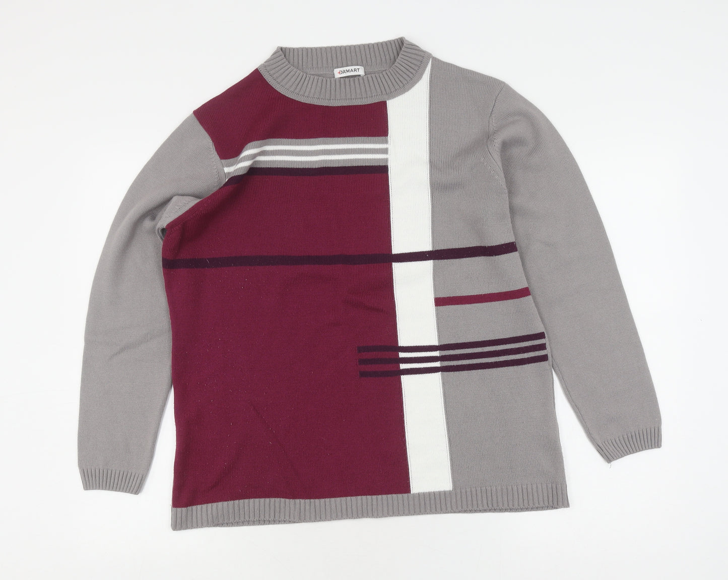 Damart Women's Multicoloured Geometric Pullover Jumper