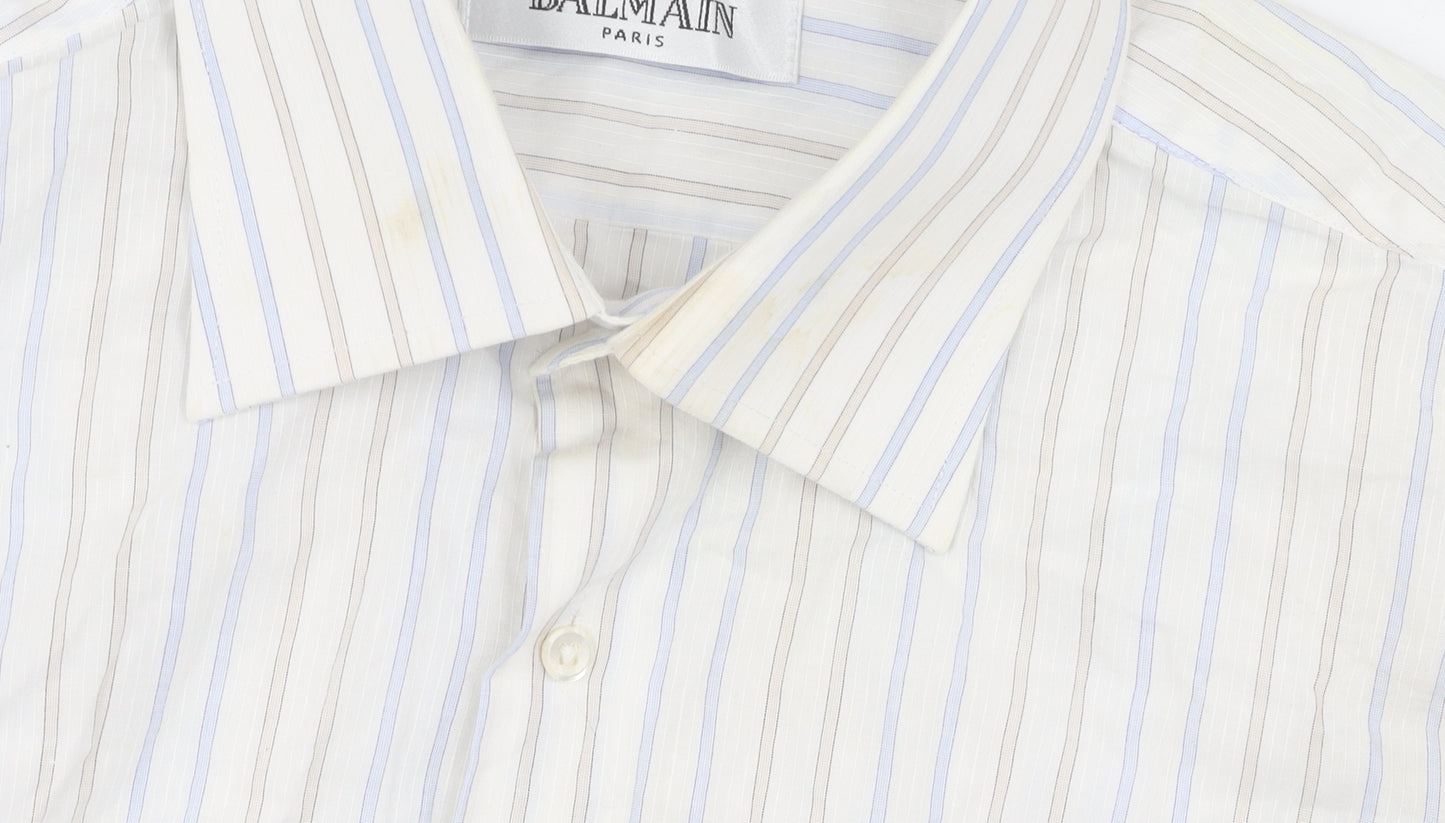 Balmain Men's Multicoloured Striped Shirt M