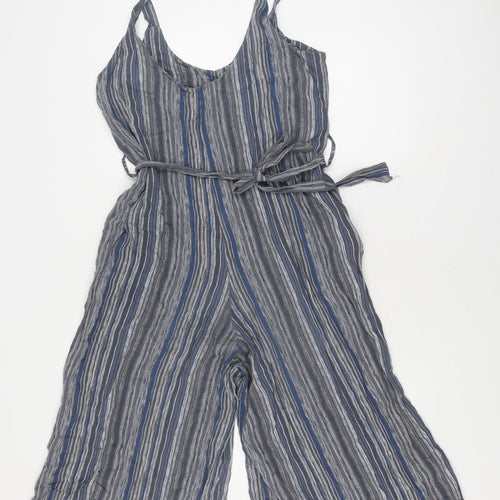 Seven Style Women's Blue Striped Jumpsuit, One Size