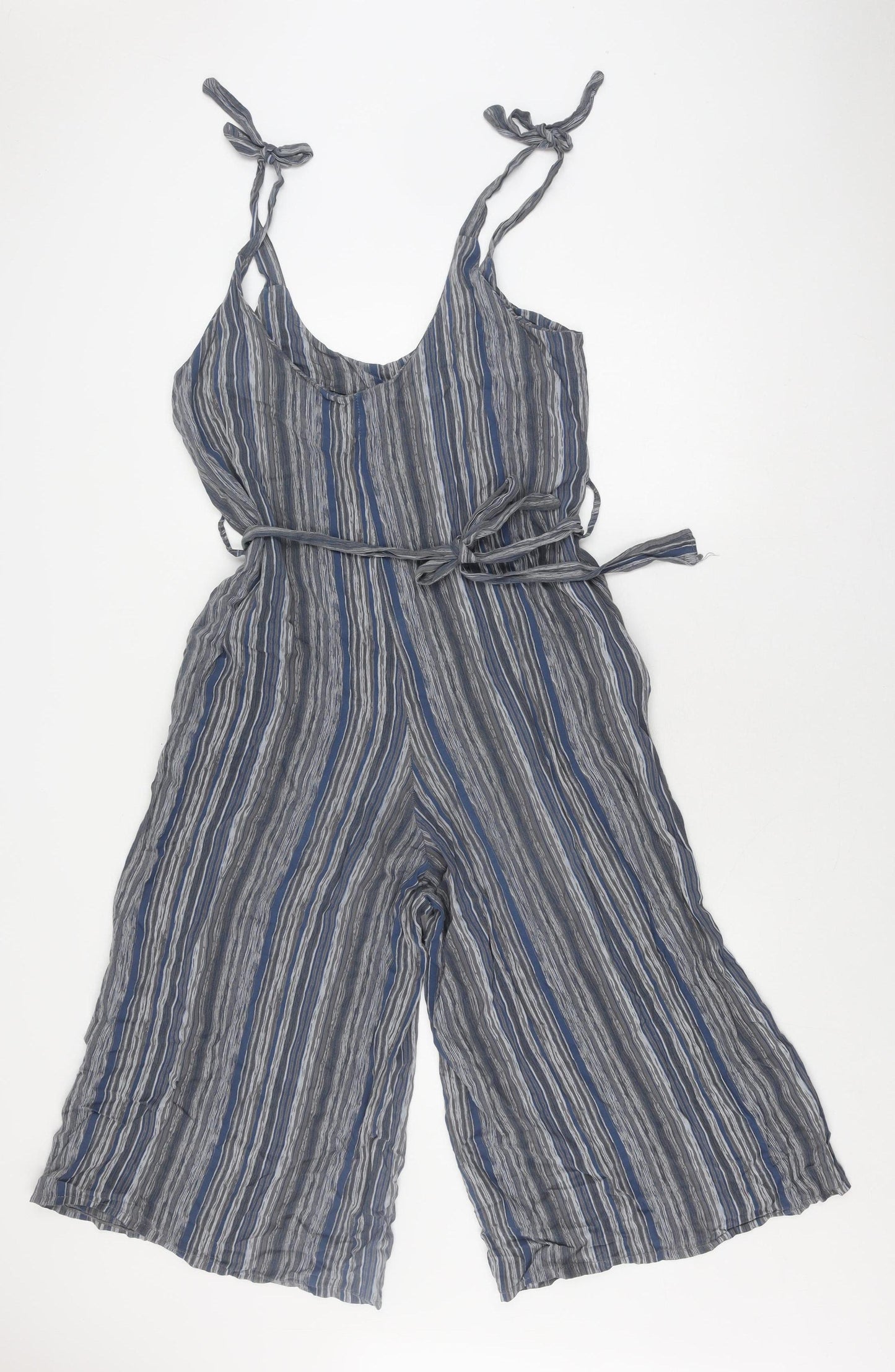Seven Style Women's Blue Striped Jumpsuit, One Size