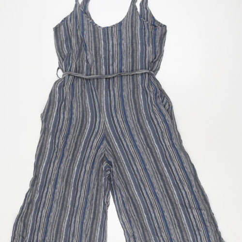 Seven Style Women's Blue Striped Jumpsuit, One Size