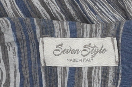 Seven Style Women's Blue Striped Jumpsuit, One Size