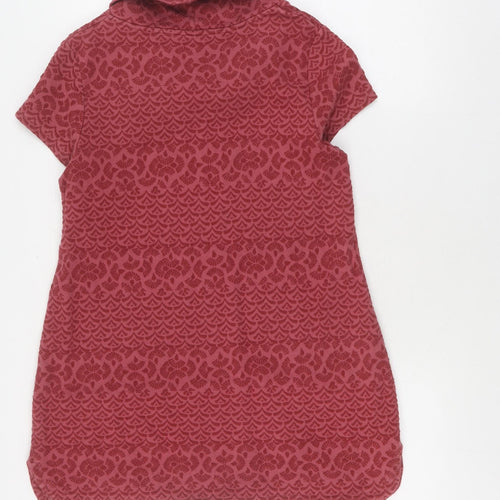 Mantaray Women's Red Geometric Cowl Neck T-Shirt Size 16