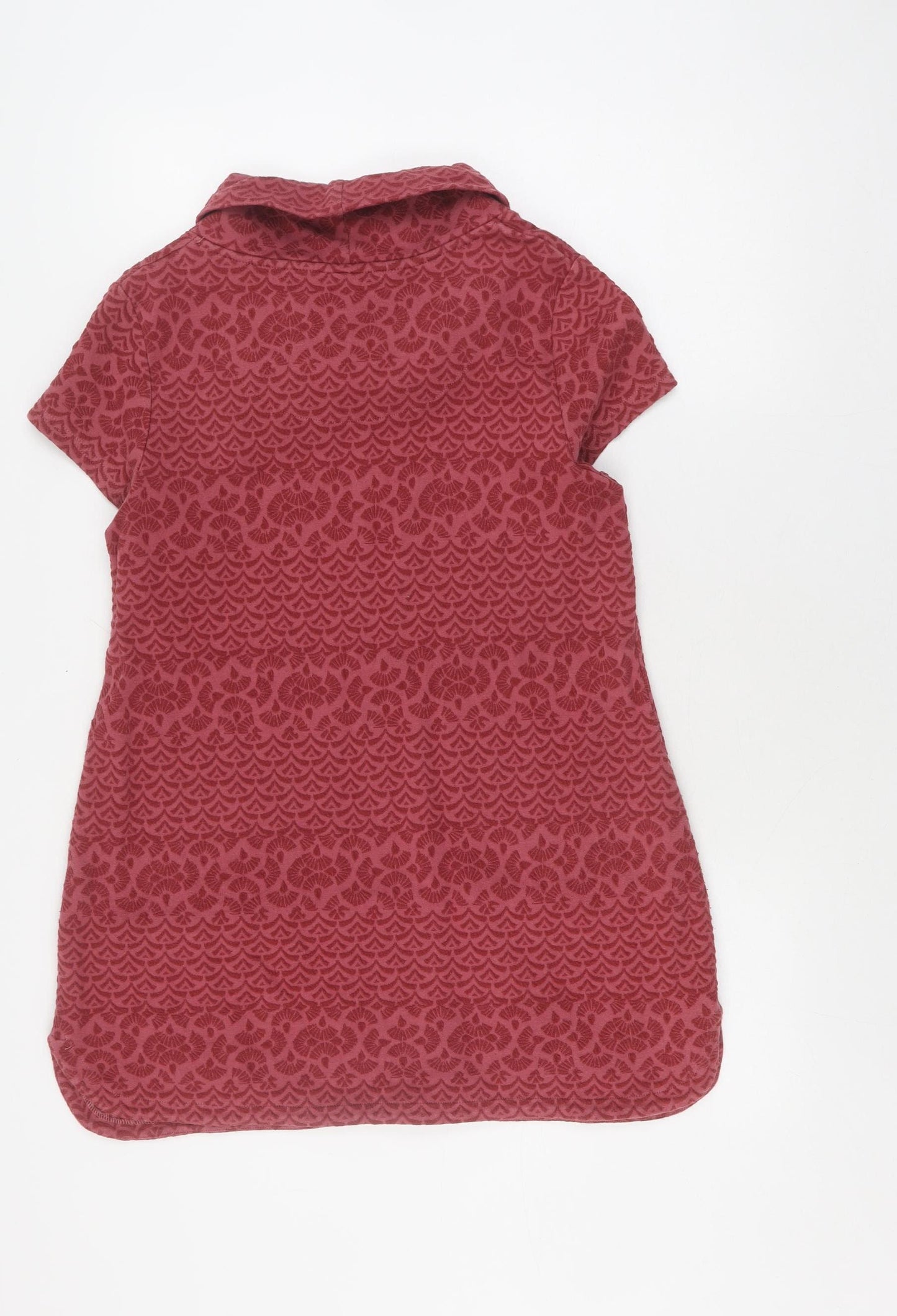 Mantaray Women's Red Geometric Cowl Neck T-Shirt Size 16