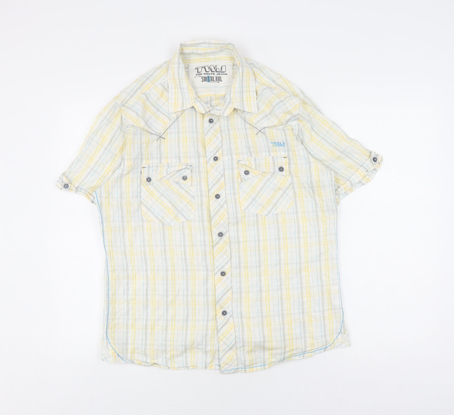 Tom Wolfe Jeans Men's Multicoloured Plaid Shirt S