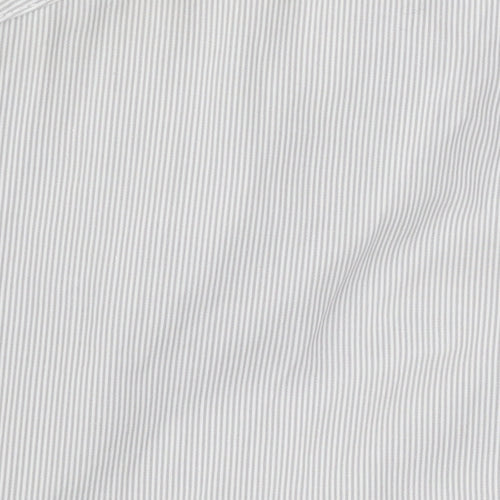 UNIQLO Men's Grey Striped Button-Up Shirt 2XL