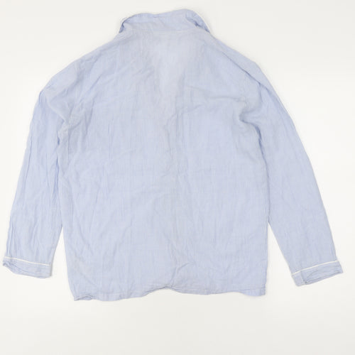 The White Company Women's Blue Striped Pyjama Top S
