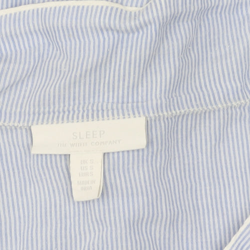 The White Company Women's Blue Striped Pyjama Top S