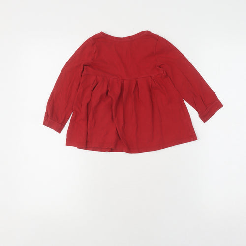 Gap Girls Red Long Sleeve Tunic Size 3 Years