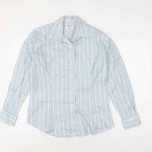 TM Lewin Women's Blue Striped Button-Up, Size 14, Long Sleeve