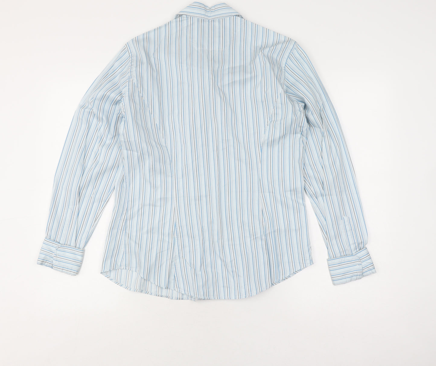TM Lewin Women's Blue Striped Button-Up, Size 14, Long Sleeve